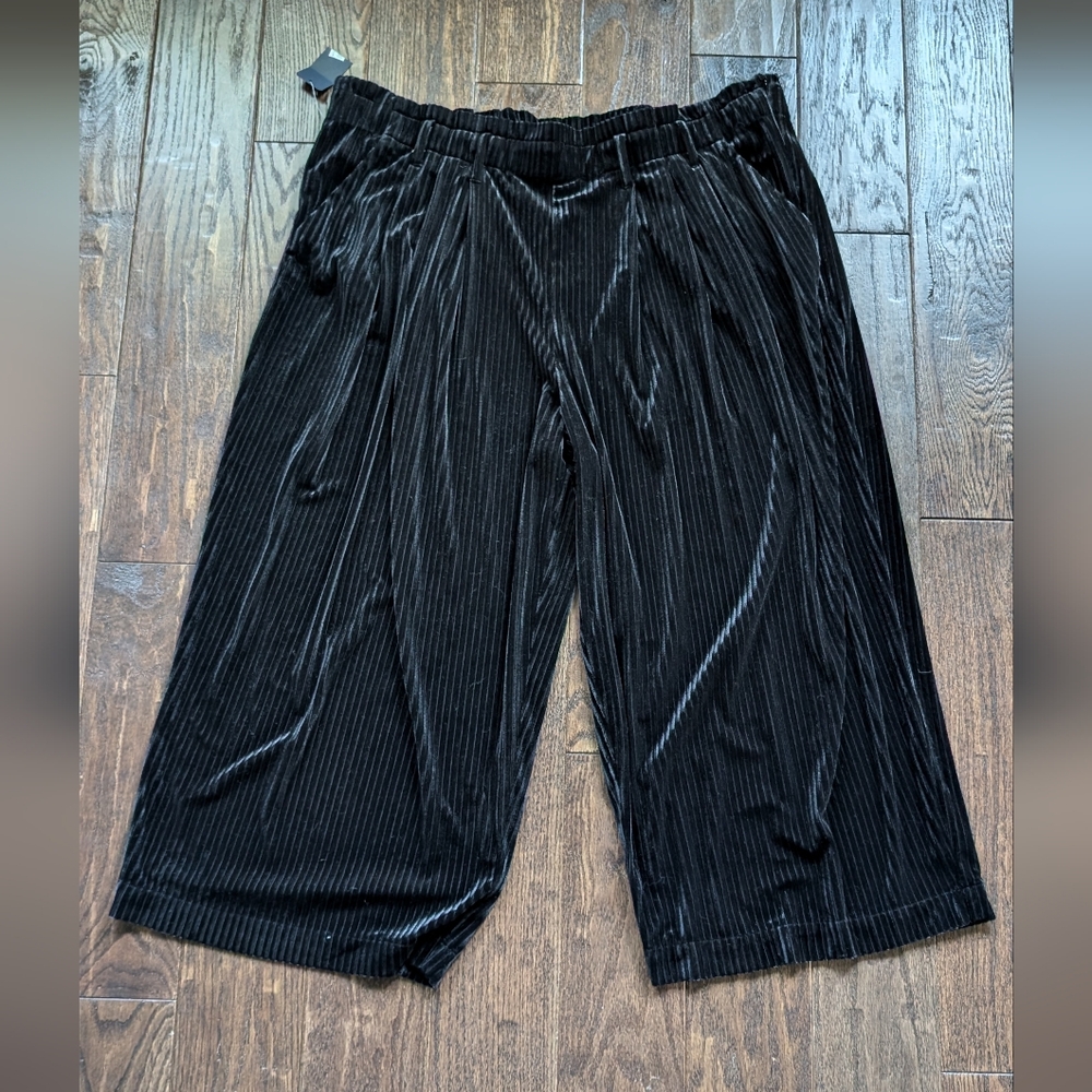 NWT RACHEL Rachel Roy Pants Ribbed Velour in Black